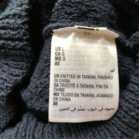 Navy Blue cotton/poly blend sweater by INC - Picture 6 of 11